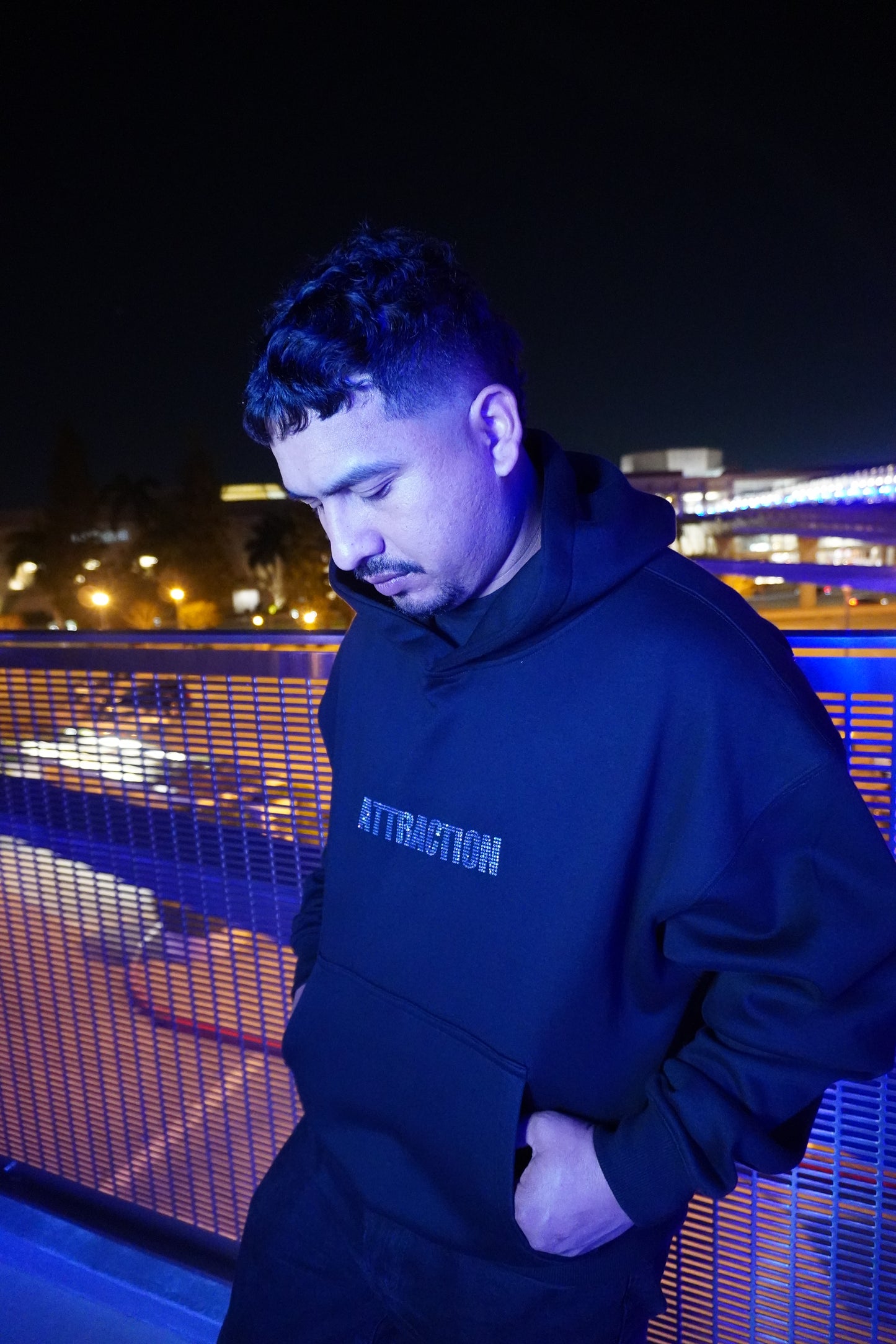 Attract Good Energy Vol. 3 Rhinestones Black Hoodie