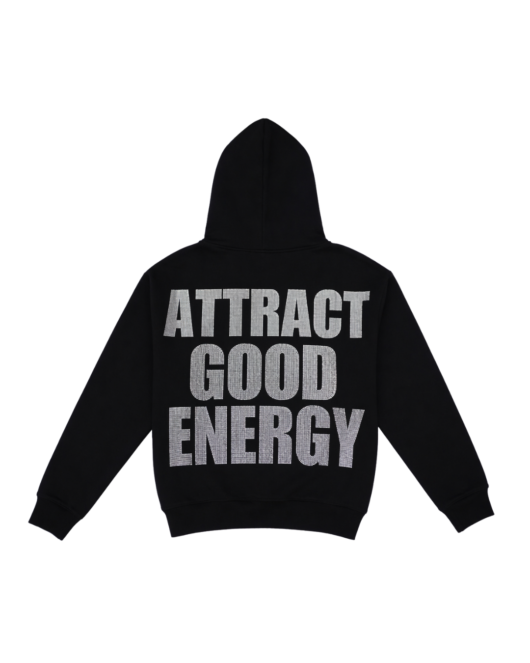 Attract Good Energy Vol. 3 Rhinestones Black Hoodie