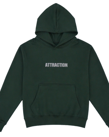 Attract Good Energy Vol. 3 Rhinestones Forest Green Hoodie