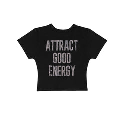 Attract Good Energy Baby Tee - Black