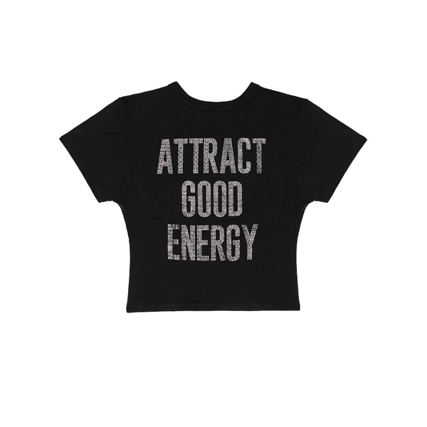 Attract Good Energy Baby Tee - Black