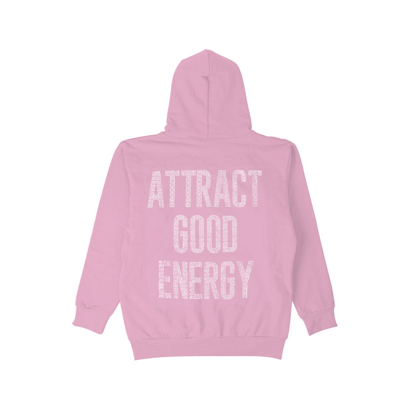 Attract Good Energy Hoodie - Light Pink