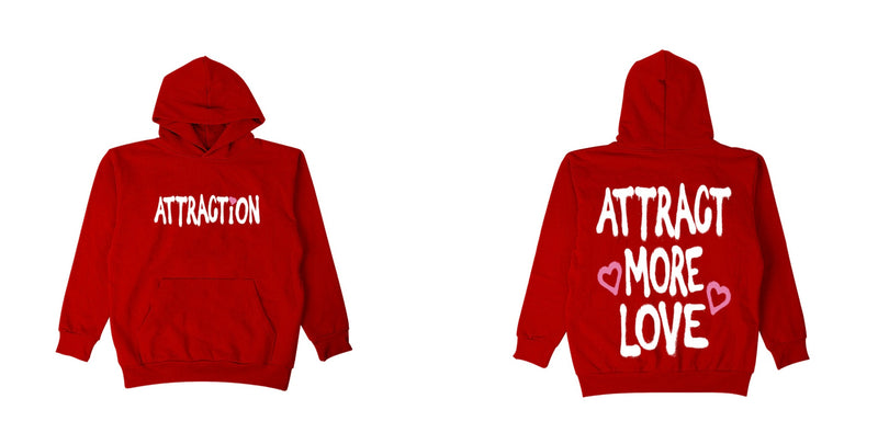 Red Attract More Love Hoodie