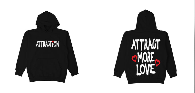 Black Attract More Love Hoodie