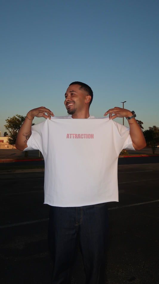 Red Attract Good Energy Rhinestone Tee