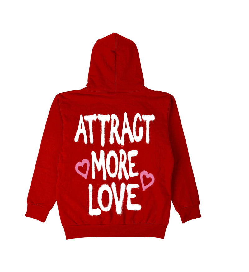 Red Attract More Love Hoodie